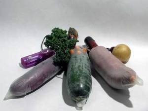A dildo or masturbation toy may be as close as the refrigerator or fruit bowl.